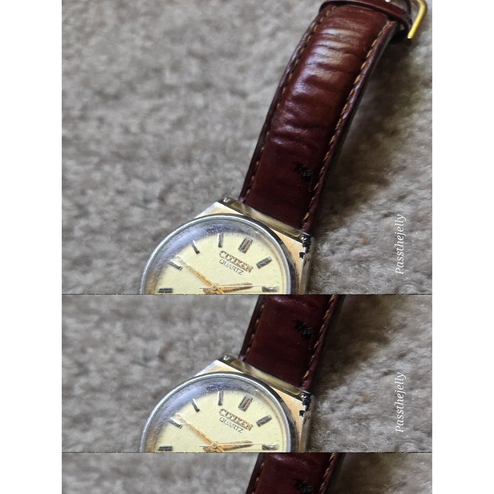 Citizen Seven Watch Mens Gold Tone Champagne Dial Date Quartz Dress Watch vtg
